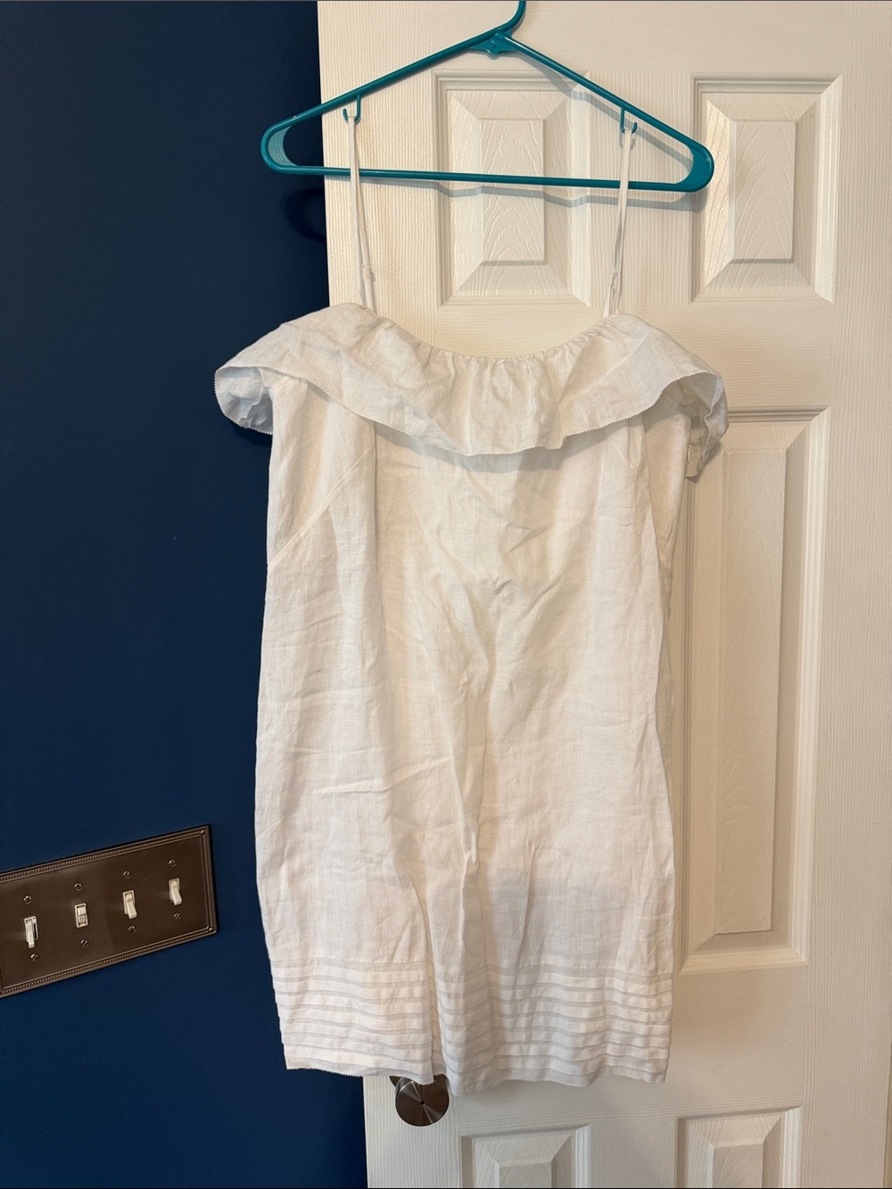 LOFT White Linen Blend Camisole strap dress